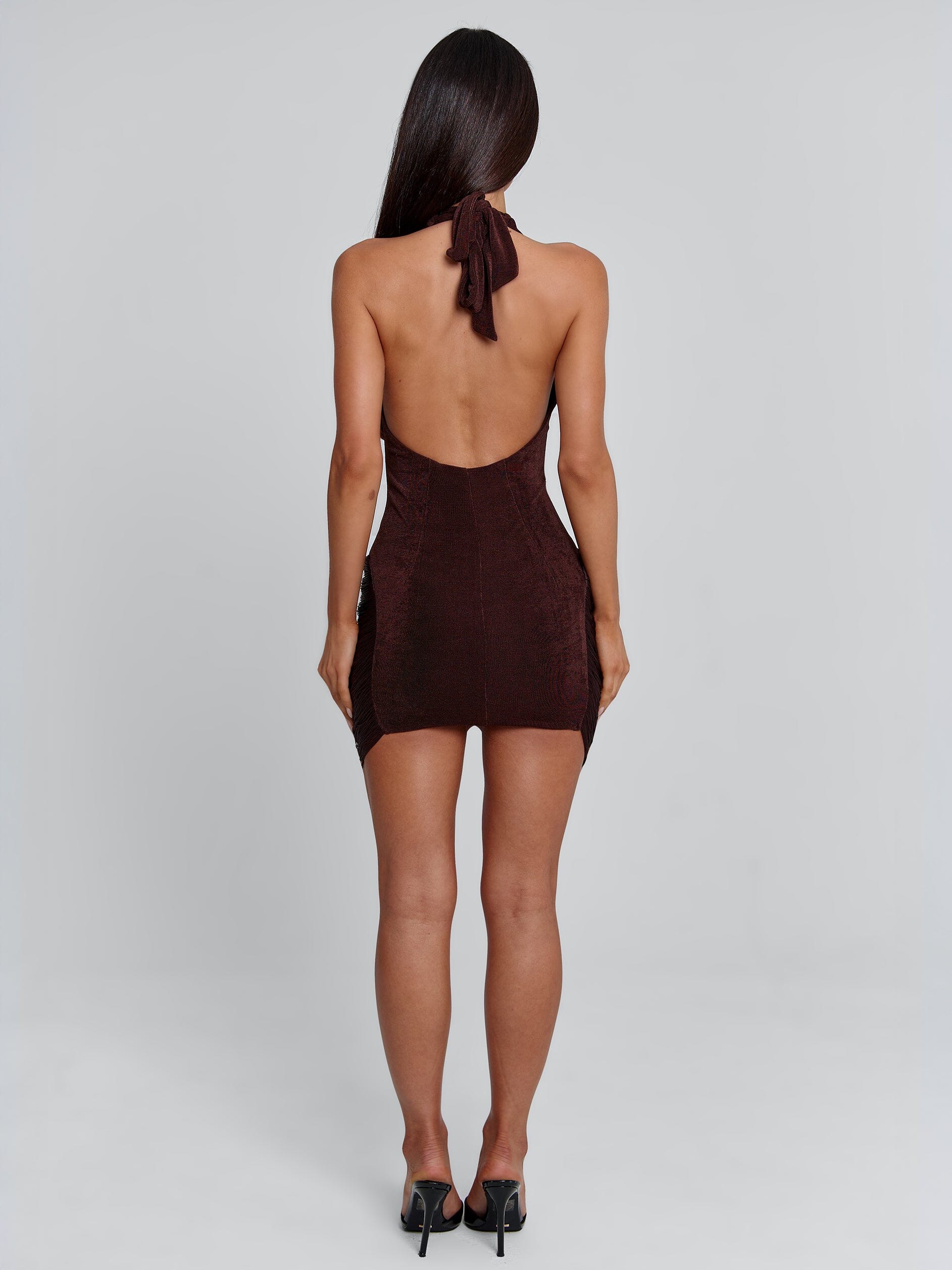 Zephyria Mini Dress Chocolate