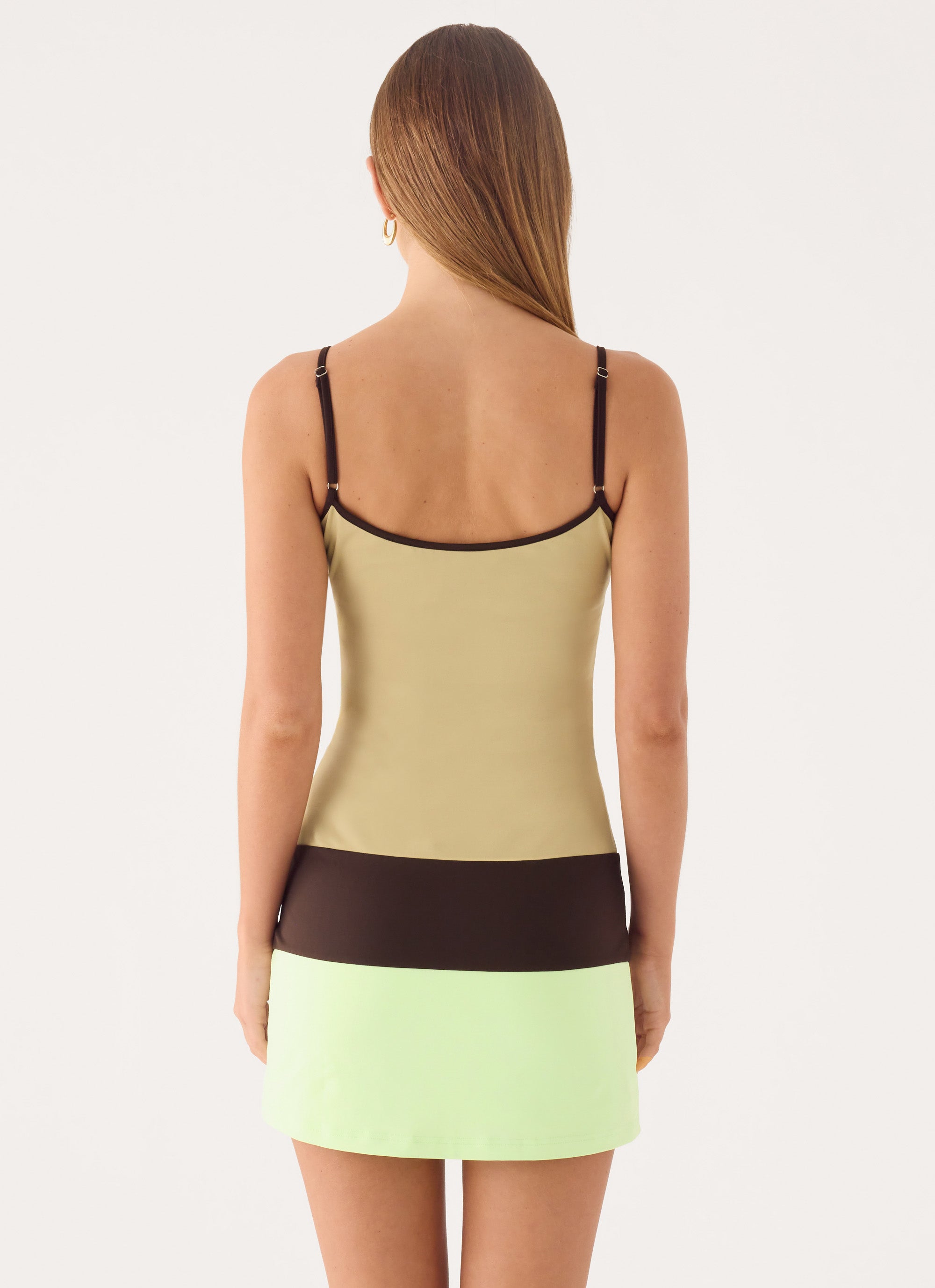 Zaylia Colour Block Mini Dress - Olive