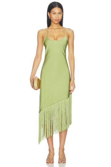 Natalina Fringe Midi Dress