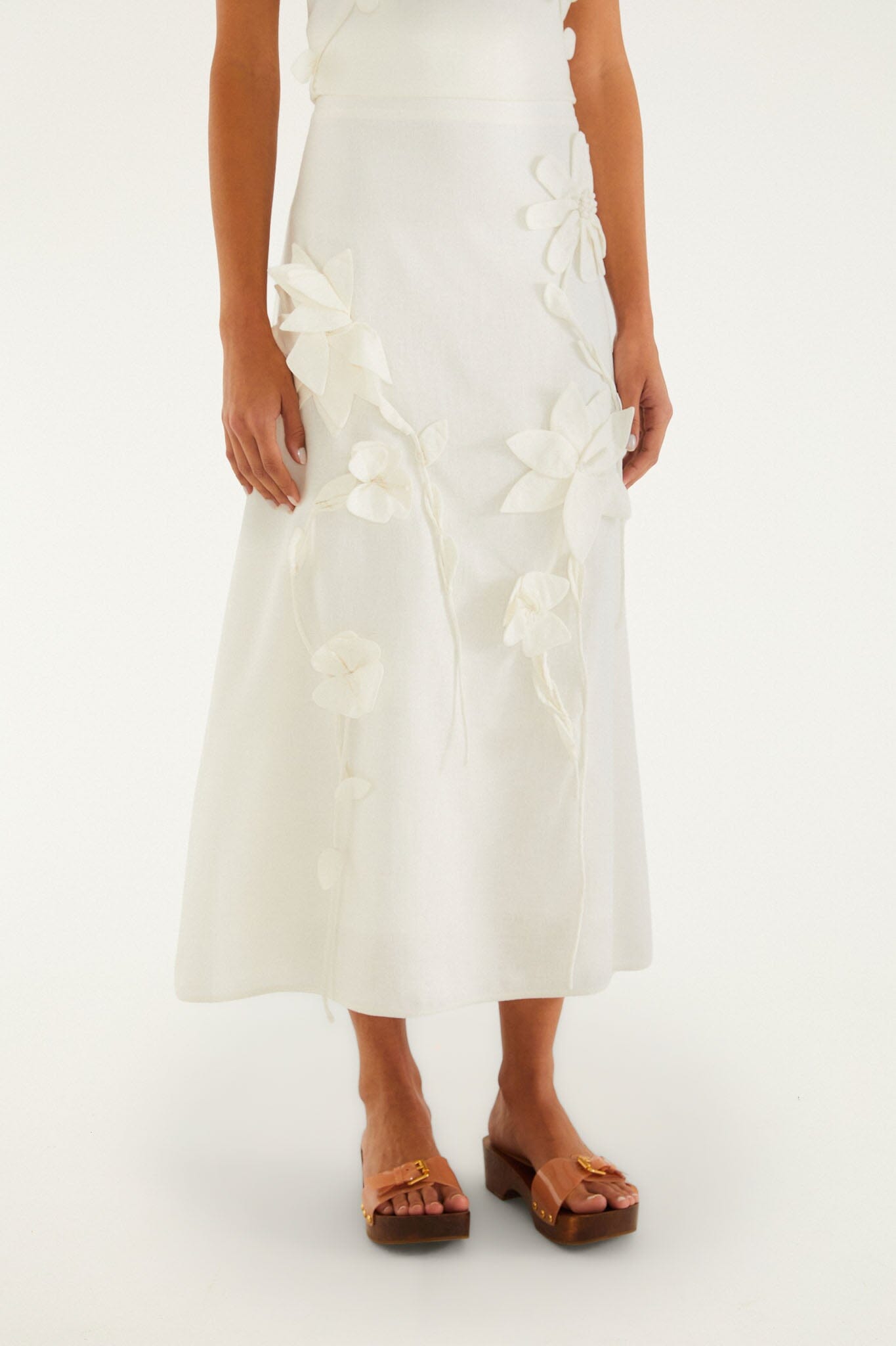 Off-White 3D Flowers Midi Skirt