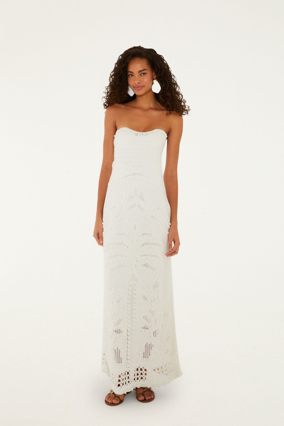 Off-White Palm Tree Knit Midi Dress