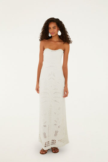 Off-White Palm Tree Knit Midi Dress