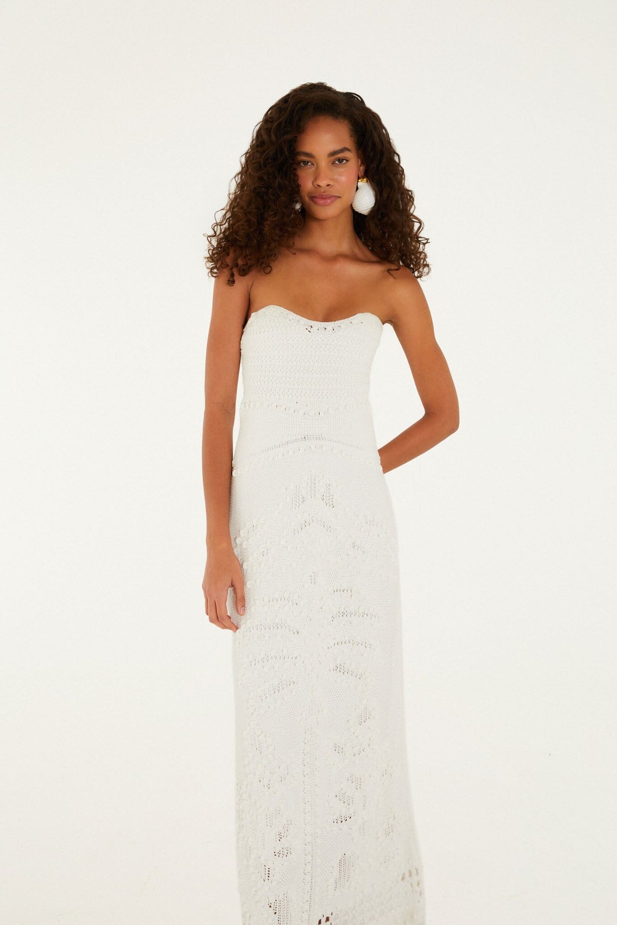 Off-White Palm Tree Knit Midi Dress