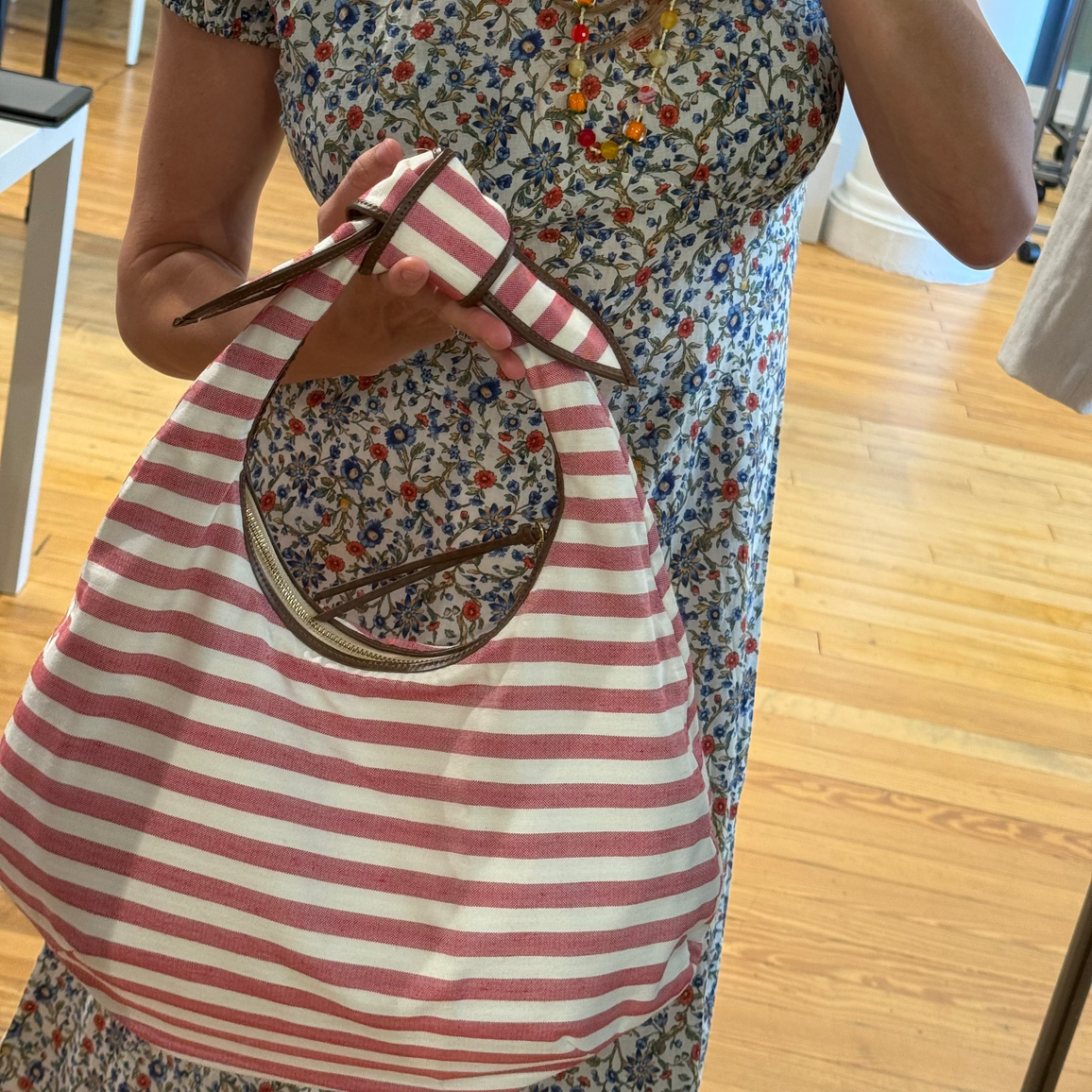 The Josie Knot Bag - Tomato Stripe