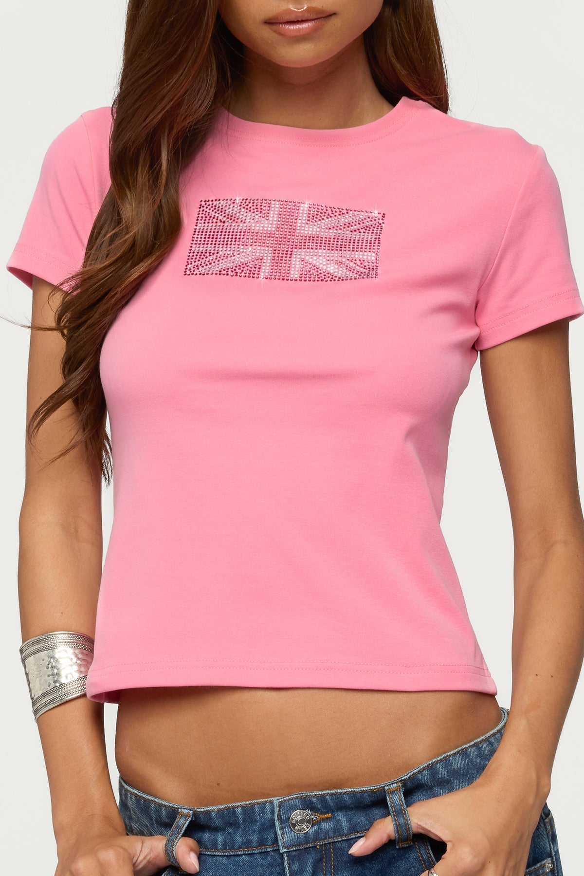 Uk Girl Rhinestone T Shirt