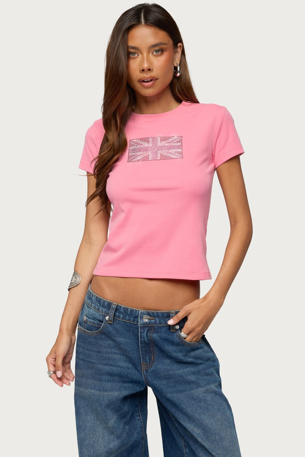 Uk Girl Rhinestone T Shirt
