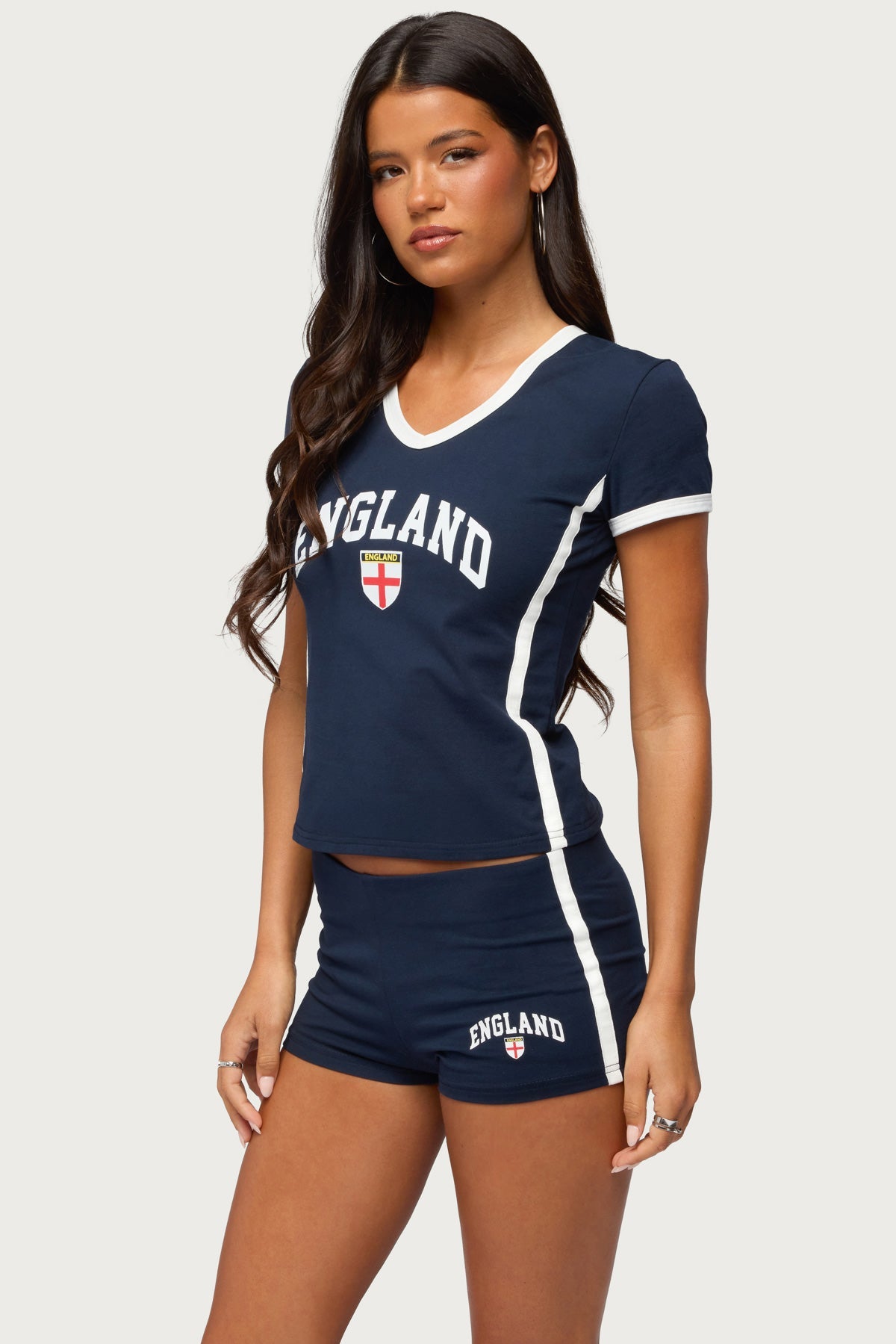 England Girl V Neck T Shirt