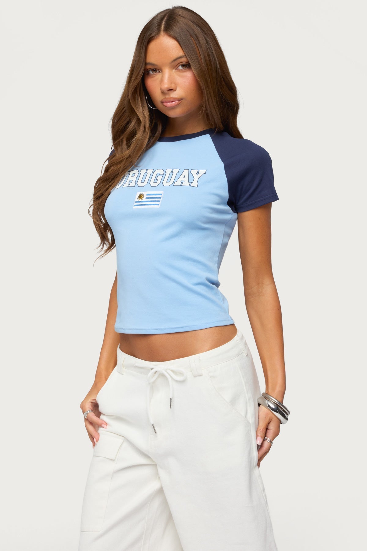 Uruguay Contrast Raglan T Shirt