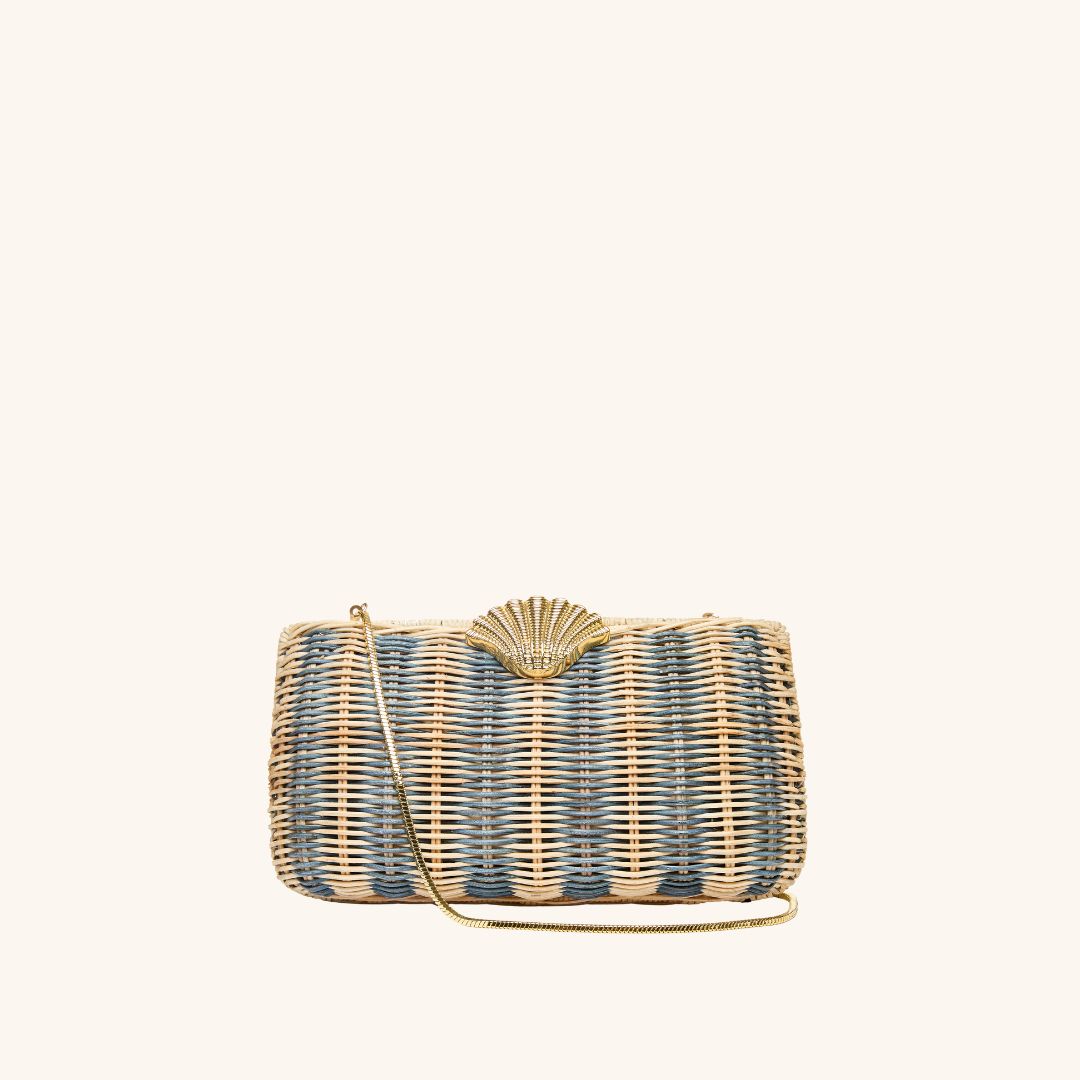 The Classica Clutch - Navy Stripe