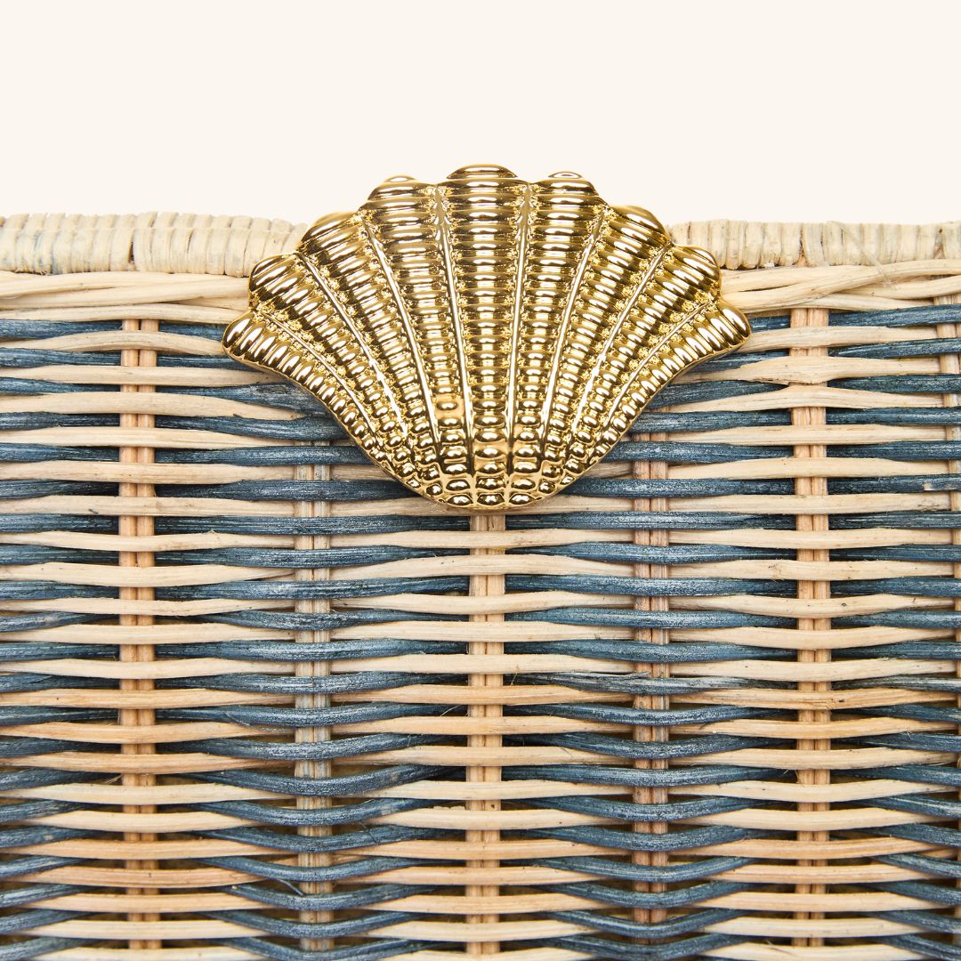 The Classica Clutch - Navy Stripe
