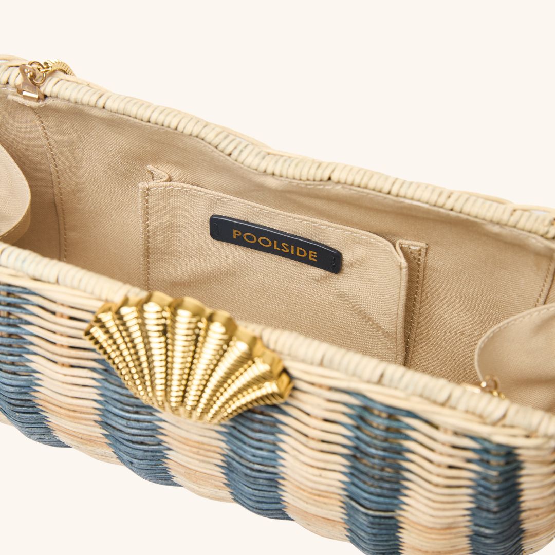 The Classica Clutch - Navy Stripe