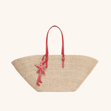 SALE - The East West Charm Tote - Tomato
